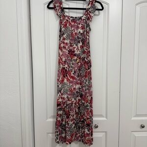 Knox Rose Red and Pink Floral Midi Dress